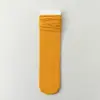 Meias Brancas Femininas de Seda de Gelo, Finas e de Cor Sólida, Adequadas para Primavera e Verão, Meias de Veludo Meia-Panturrilha, Estilo Verão, Meias Femininas Largas (Slouch)
