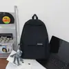 Bolsa de hombro doble de color sólido tono fresco estilo ins japonés, sensación relajada, estilo pareja fiesta estudiantil para clase viaje mochila casual versátil