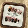 Uñas vestibles de Halloween superventas transfronterizas europeas y americanas, piezas de arte de uñas de calabaza, calavera y fantasma puramente hechas a mano, productos terminados para venta al por mayor de alta gama