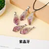 Runya Cristal Pingente Natural de Cristal da Amazônia Ametista Citrino Pingente de Forma Livre Colar Joias Femininas