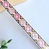 1,3cm Fita Jacquard Bicolor em Forma de Diamante Estilo Minorias Étnicas Acessórios para Vestuário Renda Bordada Quadrada