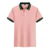 Uniformes para funcionários de restaurante e loja de milk tea, polo de manga curta com gola jacquard de verão e lapela em duas cores