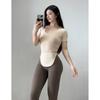 Camiseta deportiva de yoga, sensual, plisada, de manga corta, para verano, Pilates, 1485