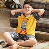 Pijama de verano delgado de algodón con mangas cortas para niño gordo, talla grande, dibujos animados, ropa para aire acondicionado, traje de moda