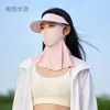 Visera Desmontable, Máscara Protectora de Sol de Secado Rápido, Protección para el Cuello de Verano, Máscara Facial Transpirable de Seda de Hielo con Protección UV