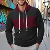 Talla Europea Amazon Nueva Sudadera con Bloques de Color a Cuadros para Hombre con Capucha de Manga Larga Top Deportivo Casual