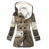 Gabardina de invierno para mujer, abrigo con capucha y estampado a cuadros 3D grueso, estilo europeo y americano, venta al por mayor, 2023