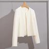 Blazer de Acetato para Mujer, Traje Casual de Cuello Redondo, Chaqueta Corta Versátil, Top de Manga Larga Estilo Chanel para Primavera y Otoño