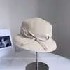 Sombrero de Sol de Moda 2025 con Lazo de Seda y Lino para Mujer, Sombrero de Sol de Verano Elegante y Versátil, Sombrero de Pescador Casual y con Estilo