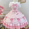 Bolo de Fondant~Menina de Açúcar Branco Design Original Vestido Lolita Fofo JSK Vestido de Suspensório para o Verão