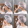 Gorro de ducha impermeable engrosado, cubierta de ducha de doble capa, gorro a prueba de grasa para cocina, gorro para el pelo de baño para mujer