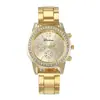 Relógio Feminino de Pulseira de Aço Geneva Popular Transfronteiriço para Meninas Moda Simples Versão Coreana Relógio com Diamantes Relógio Feminino a Quartzo