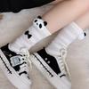 Meias Finas Personalizadas de Panda Estilo JK Menina Japonesa Suave Primavera Verão Feminino Coelho Fofo Meias de Cano Médio Estilo Menina Jovem Branca Meias de Cano Médio