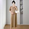 Vestido de maternidad de verano 2024, nuevo, de moda coreana, con cuello de muñeca a rayas, suelto, de talla grande, para embarazadas.