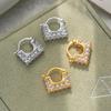 Aretes de bolsa de diamantes completos para mujer de lujo ligero de alta gama europeos y americanos otoño e invierno elegantes exquisitos aretes personalidad ins aretes que combinan con todo