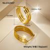Pendientes de Acero de Titanio de Lujo Ligero Europeos y Americanos Geométricos Simples Corazón Diseño de Nicho Sentido de Diseño Hebilla de Oreja de Acero Inoxidable Galvanizado Joyería para Mujeres