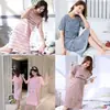 Pijama Popular de Verão Feminino, Camisola Fofa de Manga Curta, Saia Midi de Desenho Animado de Tamanho Grande de Verão Fina, Roupa de Casa Que Pode Ser Usada Fora