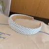 Diadema de cuadros con rayas azules para mujer, estilo universitario, diadema de corona alta, versátil para uso diario, nuevo accesorio para el cabello de primavera/verano