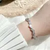 Pulseira de Ovo de Pombo de Cristal Banhada a Platina 18K Doce Elegante Micro Cravejado Pulseira de Zircônia Gota d'Água Joia Vintage de Luxo Leve
