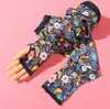 Moda Flor Mujer Nuevo Melocotón Protector Solar Manga de Seda Helada Holgada Estilo Coreano Versátil Conducción Montar al Aire Libre Protector de Brazo