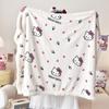 Manta Cálida Gruesa de Terciopelo de Leche Compuesto con Terciopelo de Cordero para Otoño e Invierno Manta de Dibujos Animados Sanrio Kuromi Comercio Exterior Transfronterizo