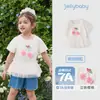 Camiseta de Manga Corta para Niña Verano 2026 Nuevo Estilo Ropa de Malla Holgada de Verano para Niños Bebé Cuello Redondo Estampado Estéreo Top