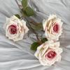 Flores de Rosa Artificiais, 3 Cabeças, Rosas Cappuccino, Flores Artificiais para Salão de Casamento, Adereços de Decoração de Cena, Flores Artificiais