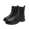 Botas estilo retro europeo y americano para mujer, estilo británico, de principios de otoño, con punta redonda, suela gruesa y fina, botines con tacón grueso y correa de goma.