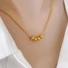 Collar Doble de Acero de Titanio Sentido del Diseño Avanzado Nicho Versátil Estilo Francés Cadena de Espiga Bola Metálica Cadena para Clavícula Trendy