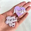Decoração de bolo acrílica estilo ins transfronteiriço de camada dupla para o Dia das Mães cor Dia das Mães MOM decoração de cupcake de papel