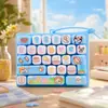 Chaveiro de teclado de desenho animado com 26 teclas, brinquedo fofo de cachorro e gato para alívio do estresse, presente pingente para mochila de estudante