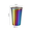 Vaso de cerveza de acero inoxidable 304 de estilo industrial, vaso de acero inoxidable con letras del logotipo y pajita, vaso práctico para bebidas frías y calientes.