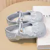 Zapatos de Princesa Brillantes con Pedrería para Niñas, Nuevos Zapatos de Cuero con Suela Suave y Lazo para Otoño, Zapatos Mary Jane de Performance para Niños