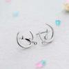Pendientes de gato lunar de plata S925 para mujer, temperamento dulce, estilo japonés y coreano, frescos, pequeños y lindos, hermosos pendientes para niña.