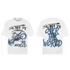 Saint vintage Estilo Americano High Street Holgada Vtg Camiseta de Manga Corta para Hombre Camiseta Estampada Alfabeto Figura Camiseta Urbana