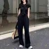 Conjunto de Moda Sencillo y Relajado para Mujer, Nuevo Conjunto Casual de Tres Piezas para Verano 2026 con Chal, Camiseta de Manga Corta y Pantalones de Pierna Ancha