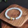 Nueva Pulsera China Aguamarina Natural Cristal Fantasma Verde Pulsera Cuentas de Transferencia Moda Combinable Marea Nacional Explosión en Vivo