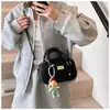 Bolsa de Boliche Portátil Texturizada Estilo Coreano para Mulheres Nova Coleção Primavera 2025 Estilo Coreano Nicho Bolsa Boston Bolsa Transversal Estilo Ocidental