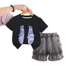 Conjunto de Roupa de Verão para Bebê Menino Estiloso Colete Falso Conjunto de Shorts de Manga Curta Roupas Frescas de Verão para Crianças Estilo de Verão para Menino