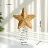Estrella decorativa para la punta del árbol color champán, estrella explosiva de espuma, decoración navideña con purpurina, adorno navideño, decoración de mesa navideña