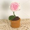 Ramos de Rosas y Girasoles Tejidos a Mano para Maceta, Productos Terminados de Ganchillo de Lana, Adornos Caseros para Coche para Regalos