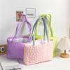 Bolsa Tote Feminina Nova de Grande Capacidade para Outono e Inverno, Bolsa de Ombro, Bolsa Feminina Acolchoada Floral Colorida