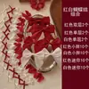 Série vermelho e preto acessórios de acabamento de renda com laço porta-cartão de renda crachá conjunto de acessórios decorativos feitos à mão acabamento branco e vermelho