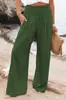 ¡En stock! 2026 Primavera/Verano Europeo y Americano Aliexpress Amazon Casual de Pierna Ancha de Algodón y Lino Populares Holgados Largos para Mujer