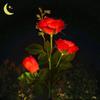 Lámpara Solar LED de 3 Cabezas 5 Cabezas Rosa Simulada Lámpara Decorativa para Exterior Casa Jardín Patio Césped Lámpara de Enchufe
