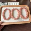 Pulseira de Contas de Jada de Seda Ouro Rosa Círculo Único Flores de Pessegueiro Enchimento Estilo Feminino Joias Design Simples Fornecimento Vivo