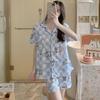 Pijama de verano para perro Yugui para mujer, cárdigan coolomi, lindo estilo coreano, manga corta, shorts, caricatura, traje para estar en casa, venta al por mayor