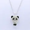 Colar de Urso Colorido com Zircônia, Moda Transfronteiriça Europeia e Americana, Luxo Leve, para Mulheres, Cobre Banhado a Ouro com Zircônia, Colar com Pingente de Corrente de Clavícula Fofo e Doce