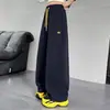Calça Feminina Primavera e Outono 2025 Novo Estilo Calça Esportiva Infantil para Meninas Mais Velhas e Alunas do Ensino Fundamental Outono Calça Reta de Pernas Largas