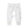 Calça de Algodão Puro para Recém-Nascidos para Todas as Estações com Abertura no Gancho Calça para Crianças Pequenas com Velcro de Proteção da Barriga Calça Base Sem Costura para Bebês
